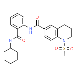 ChemSpider 2D Image | N-[2-(Cyclohexylcarbamoyl)phenyl]-1-(methylsulfonyl)-1,2,3,4-tetrahydro-6-quinolinecarboxamide | C24H29N3O4S