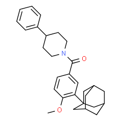 ChemSpider 2D Image | [3-(Adamantan-1-yl)-4-methoxyphenyl](4-phenyl-1-piperidinyl)methanone | C29H35NO2