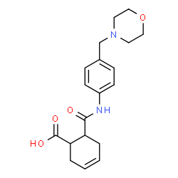 ChemSpider 2D Image | 6-{[4-(4-Morpholinylmethyl)phenyl]carbamoyl}-3-cyclohexene-1-carboxylic acid | C19H24N2O4