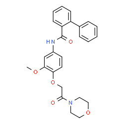 ChemSpider 2D Image | N-{3-Methoxy-4-[2-(4-morpholinyl)-2-oxoethoxy]phenyl}-2-biphenylcarboxamide | C26H26N2O5