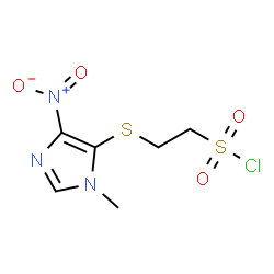 ChemSpider 2D Image | 2-[(1-Methyl-4-nitro-1H-imidazol-5-yl)sulfanyl]ethanesulfonyl chloride | C6H8ClN3O4S2