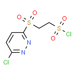 ChemSpider 2D Image | 2-[(6-Chloro-3-pyridazinyl)sulfonyl]ethanesulfonyl chloride | C6H6Cl2N2O4S2