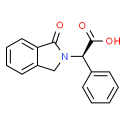 ChemSpider 2D Image | (2R)-(1-Oxo-1,3-dihydro-2H-isoindol-2-yl)(phenyl)acetic acid | C16H13NO3