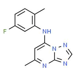 ChemSpider 2D Image | N-(5-Fluoro-2-methylphenyl)-5-methyl[1,2,4]triazolo[1,5-a]pyrimidin-7-amine | C13H12FN5