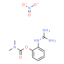 ChemSpider 2D Image | Diamino-N-{2-[(dimethylcarbamoyl)oxy]phenyl}methaniminium nitrate | C10H15N5O5