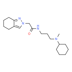 ChemSpider 2D Image | N-{3-[Cyclohexyl(methyl)amino]propyl}-2-(4,5,6,7-tetrahydro-2H-indazol-2-yl)acetamide | C19H32N4O