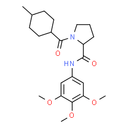 ChemSpider 2D Image | 1-[(4-Methylcyclohexyl)carbonyl]-N-(3,4,5-trimethoxyphenyl)prolinamide | C22H32N2O5