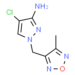 ChemSpider 2D Image | 4-Chloro-1-[(4-methyl-1,2,5-oxadiazol-3-yl)methyl]-1H-pyrazol-3-amine | C7H8ClN5O