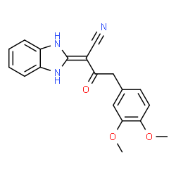 ChemSpider 2D Image | 2-(1,3-Dihydro-2H-benzimidazol-2-ylidene)-4-(3,4-dimethoxyphenyl)-3-oxobutanenitrile | C19H17N3O3