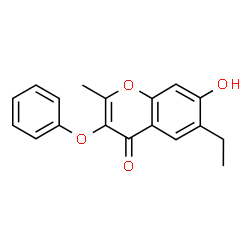 ChemSpider 2D Image | 6-Ethyl-7-hydroxy-2-methyl-3-phenoxy-chromen-4-one | C18H16O4