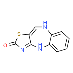 ChemSpider 2D Image | 4,9-Dihydro-2H-[1,3]thiazolo[4,5-b][1,5]benzodiazepin-2-one | C10H7N3OS