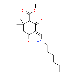 ChemSpider 2D Image | Methyl (5E)-5-[(hexylamino)methylene]-2,2-dimethyl-4,6-dioxocyclohexanecarboxylate | C17H27NO4