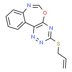 ChemSpider 2D Image | 3-(Allylsulfanyl)[1,2,4]triazino[5,6-d][3,1]benzoxazepine | C13H10N4OS