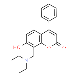 ChemSpider 2D Image | 8-Diethylaminomethyl-7-hydroxy-4-phenyl-chromen-2-one | C20H21NO3