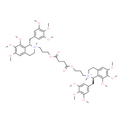 ChemSpider 2D Image | (1R,1'S)-2,2'-[(1,4-Dioxo-1,4-butanediyl)bis(oxy-3,1-propanediyl)]bis[6,7,8-trimethoxy-2-methyl-1-(3,4,5-trimethoxybenzyl)-1,2,3,4-tetrahydroisoquinolinium] | C56H78N2O16