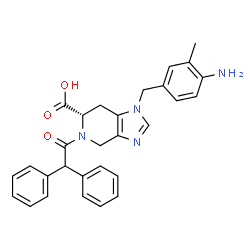 ChemSpider 2D Image | (6S)-1-(4-Amino-3-methylbenzyl)-5-(diphenylacetyl)-4,5,6,7-tetrahydro-1H-imidazo[4,5-c]pyridine-6-carboxylic acid | C29H28N4O3