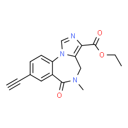 ChemSpider 2D Image | Ethyl 8-ethynyl-5-methyl-6-oxo-5,6-dihydro-4H-imidazo[1,5-a][1,4]benzodiazepine-3-carboxylate | C17H15N3O3