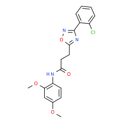 ChemSpider 2D Image | 3-[3-(2-Chlorophenyl)-1,2,4-oxadiazol-5-yl]-N-(2,4-dimethoxyphenyl)propanamide | C19H18ClN3O4