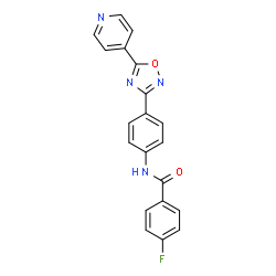ChemSpider 2D Image | 4-Fluoro-N-{4-[5-(4-pyridinyl)-1,2,4-oxadiazol-3-yl]phenyl}benzamide | C20H13FN4O2