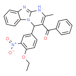 ChemSpider 2D Image | [4-(4-Ethoxy-3-nitrophenyl)-2-methyl-1,4-dihydropyrimido[1,2-a]benzimidazol-3-yl](phenyl)methanone | C26H22N4O4