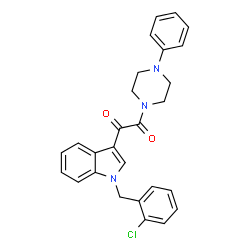 ChemSpider 2D Image | 1-[1-(2-Chlorobenzyl)-1H-indol-3-yl]-2-(4-phenyl-1-piperazinyl)-1,2-ethanedione | C27H24ClN3O2
