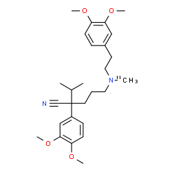 ChemSpider 2D Image | 2-(3,4-Dimethoxyphenyl)-5-{[2-(3,4-dimethoxyphenyl)ethyl][(~11~C)methyl]amino}-2-isopropylpentanenitrile | C27H38N2O4