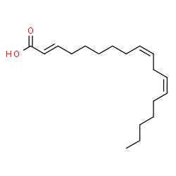 ChemSpider 2D Image | (2E,9Z,12Z)-2,9,12-Octadecatrienoic acid | C18H30O2