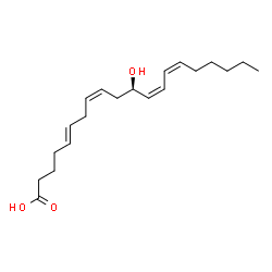 ChemSpider 2D Image | (5E,8Z,11R,12Z,14Z)-11-Hydroxy-5,8,12,14-icosatetraenoic acid | C20H32O3
