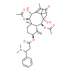 ChemSpider 2D Image | (2alpha,5alpha,9alpha,10beta)-2,9-Diacetoxy-1,10-dihydroxy-13-oxotaxa-4(20),11-dien-5-yl 3-(dimethylamino)-3-phenylpropanoate | C35H47NO9