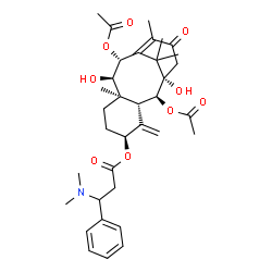 ChemSpider 2D Image | (2alpha,5alpha,9alpha,10beta)-2,10-Diacetoxy-1,9-dihydroxy-13-oxotaxa-4(20),11-dien-5-yl 3-(dimethylamino)-3-phenylpropanoate | C35H47NO9