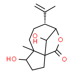 ChemSpider 2D Image | (8R)-4,12-Dihydroxy-8-isopropenyl-5-methyl-10-oxatricyclo[7.2.1.0~1,5~]dodecan-11-one | C15H22O4