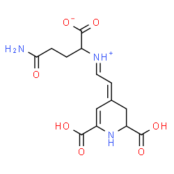 ChemSpider 2D Image | 2,6-Pyridinedicarboxylic acid, 4-(((4-amino-1-carboxy-4-oxobutyl)imino)ethylidene)-1,2,3,4-tetrahydro- | C14H17N3O7