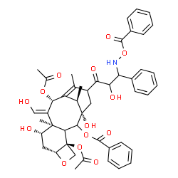 ChemSpider 2D Image | (1S,4S,7R,9S,10R,11Z,12R,17R)-4,12-Diacetoxy-15-{3-[(benzoyloxy)amino]-2-hydroxy-3-phenylpropanoyl}-1,9-dihydroxy-11-(hydroxymethylene)-10,14,17-trimethyl-6-oxatetracyclo[11.3.1.0~3,10~.0~4,7~]heptade
c-13-en-2-yl benzoate | C47H51NO14