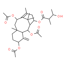 ChemSpider 2D Image | 2,5,10-Triacetoxytaxa-4(20),11-dien-14-yl 3-hydroxy-2-methylbutanoate | C31H46O9