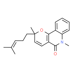 ChemSpider 2D Image | 2,6-Dimethyl-2-(4-methyl-3-penten-1-yl)-2,6-dihydro-5H-pyrano[3,2-c]quinolin-5-one | C20H23NO2
