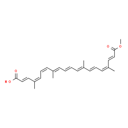 ChemSpider 2D Image | (2E,4Z,6Z,8E,10E,12E,14E,16Z,18E)-20-Methoxy-4,8,13,17-tetramethyl-20-oxo-2,4,6,8,10,12,14,16,18-icosanonaenoic acid | C25H30O4