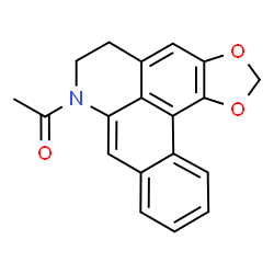 ChemSpider 2D Image | 1-(5,6-Dihydro-7H-[1,3]benzodioxolo[6,5,4-de]benzo[g]quinolin-7-yl)ethanone | C19H15NO3