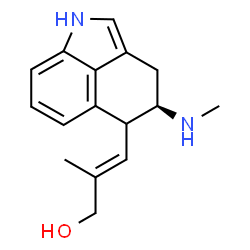 ChemSpider 2D Image | (2E)-2-Methyl-3-[(4R)-4-(methylamino)-1,3,4,5-tetrahydrobenzo[cd]indol-5-yl]-2-propen-1-ol | C16H20N2O