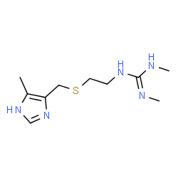 ChemSpider 2D Image | 1,2-Dimethyl-3-(2-{[(5-methyl-1H-imidazol-4-yl)methyl]sulfanyl}ethyl)guanidine | C10H19N5S