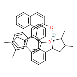 ChemSpider 2D Image | [1,1'-Binaphthalene-2,2'-diolato(2-)-kappa~2~O~2~,O~2'~]zirconium - 2,2'-bis(3,4-dimethylcyclopentyl)biphenyl (1:1) | C46H46O2Zr
