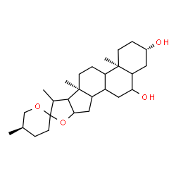 ChemSpider 2D Image | (3beta,8xi,9xi,14xi,16xi,17xi,20xi,22xi,25R)-Spirostan-3,6-diol | C27H44O4