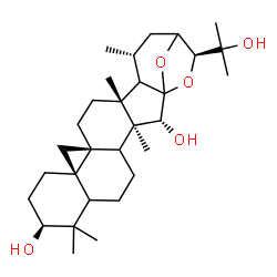 ChemSpider 2D Image | (2R,3S,9S,12R,14S,17R,19R,22S)-22-(2-Hydroxy-2-propanyl)-3,8,8,17,19-pentamethyl-23,24-dioxaheptacyclo[19.2.1.0~1,18~.0~3,17~.0~4,14~.0~7,12~.0~12,14~]tetracosane-2,9-diol | C30H48O5