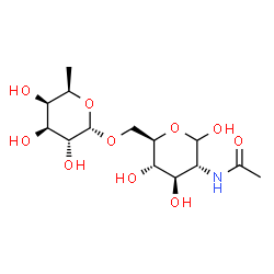 ChemSpider 2D Image | 2-Acetamido-2-deoxy-6-O-(6-deoxy-alpha-D-galactopyranosyl)-D-glucopyranose | C14H25NO10