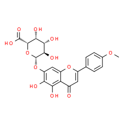 ChemSpider 2D Image | 5,6-Dihydroxy-2-(4-methoxyphenyl)-4-oxo-4H-chromen-7-yl beta-D-galactopyranosiduronic acid | C22H20O12