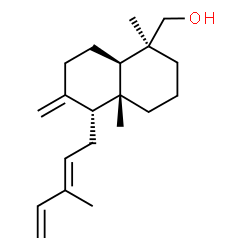 ChemSpider 2D Image | {(1S,4aR,5R,8aR)-1,4a-Dimethyl-6-methylene-5-[(2E)-3-methyl-2,4-pentadien-1-yl]decahydro-1-naphthalenyl}methanol | C20H32O