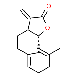 ChemSpider 2D Image | (6E,10E,11aR)-6,10-Dimethyl-3-methylene-3a,4,5,8,9,11a-hexahydrocyclodeca[b]furan-2(3H)-one | C15H20O2