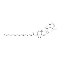 ChemSpider 2D Image | (6aR,6bS,8aS,11R,12S,14bR)-8a-Methoxy-4,4,6a,6b,11,12,14b-heptamethyl-1,2,3,4,4a,5,6,6a,6b,7,8,8a,9,10,11,12,12a,14,14a,14b-icosahydro-3-picenyl palmitate | C46H80O3