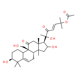 ChemSpider 2D Image | (1S,9beta,14xi,23E)-1,16,20-Trihydroxy-9-(hydroxymethyl)-10,14-dimethyl-11,22-dioxo-4,9-cyclo-9,10-secocholesta-5,23-dien-25-yl acetate | C32H48O8