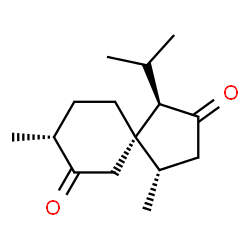 ChemSpider 2D Image | (1R,4S,5S,8R)-1-Isopropyl-4,8-dimethylspiro[4.5]decane-2,7-dione | C15H24O2