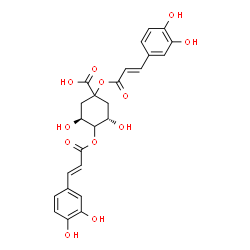ChemSpider 2D Image | (3S,5S)-1,4-Bis{[(2E)-3-(3,4-dihydroxyphenyl)-2-propenoyl]oxy}-3,5-dihydroxycyclohexanecarboxylic acid | C25H24O12